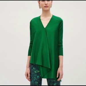 COS Asymmetric Green Blouse in Small